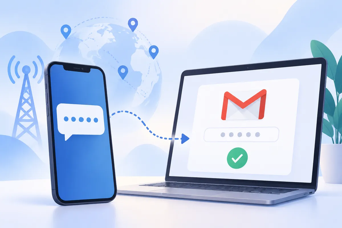 Virtual number for Gmail verification receiving SMS OTP online